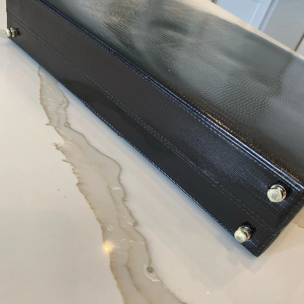 Abbyson Black Leather Briefcase